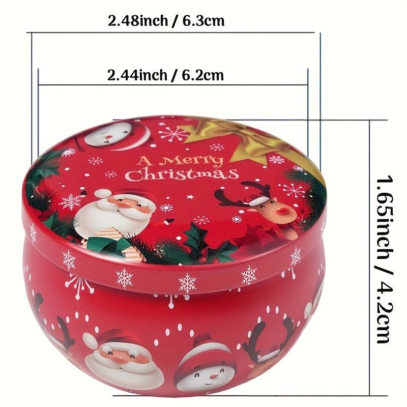 10 Pcs Festive Christmas Candle Jars - Metal Tin Boxes, 2.2oz, Perfect for Candle Making, Decorations, Party, and Gift Jars