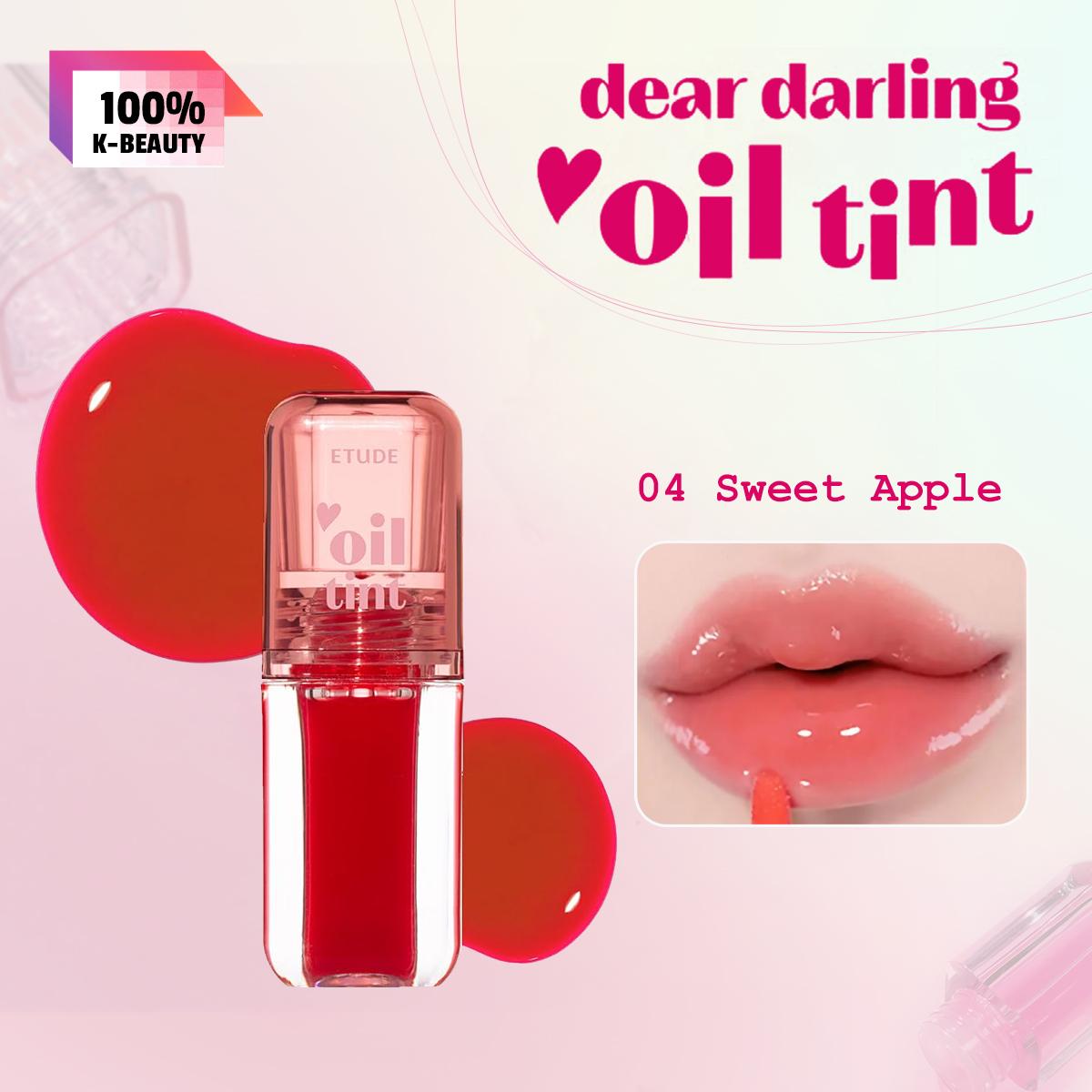 Etude Dragă Dragă Oil Tint 03-06, Luciu Ulei Strălucitor, Buze Plumping Hidratante, Culoare de Lungă Durată, Cosmetice Coreene, Machiaj Coreean 04 Sweet Apple