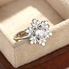 CopperSnowflake Ring Shiny AAA Zircon Winter Wedding Jewelry Gift for Women Snow Flower Party Accessory