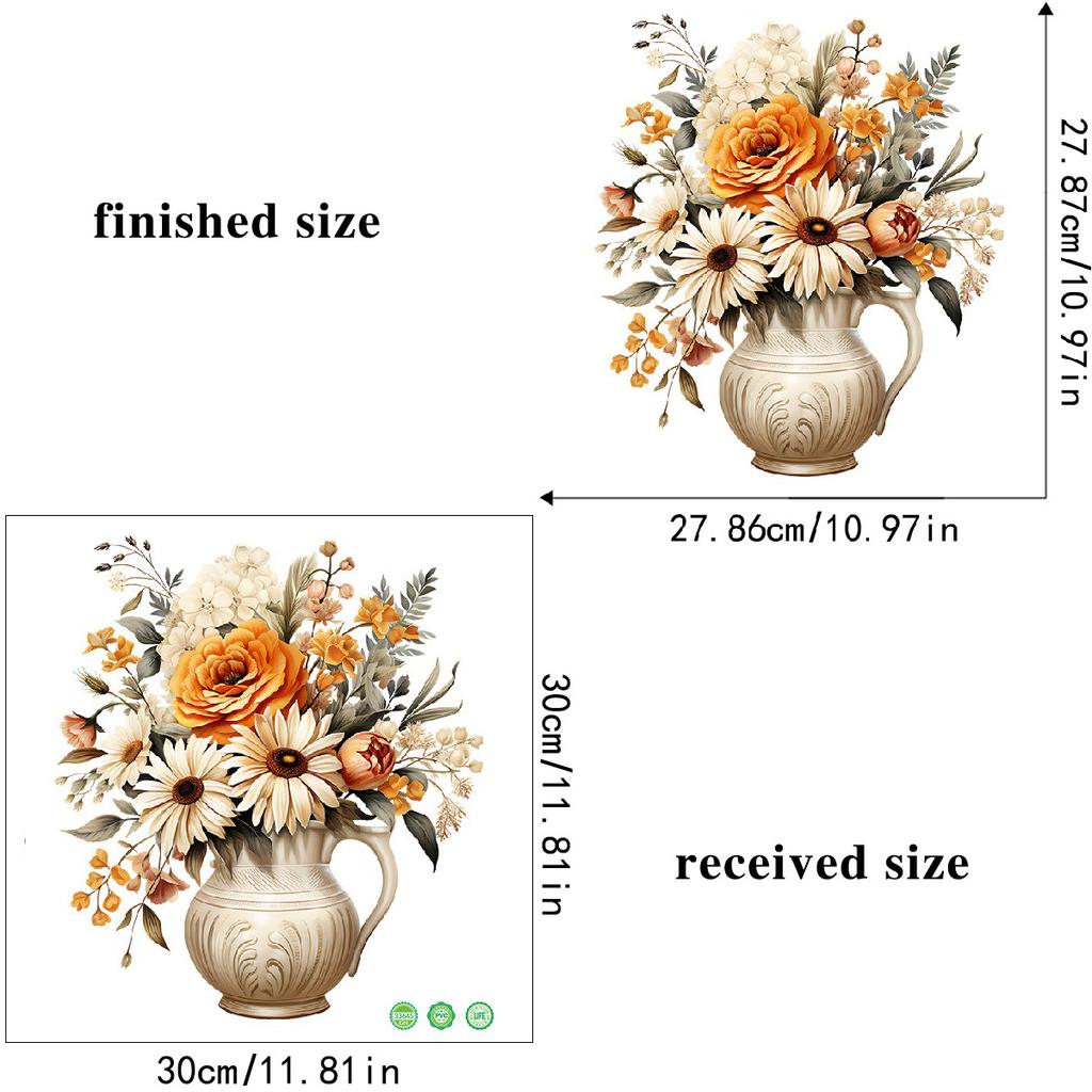 Kreative Vasen-Blumen-Aufkleber Badezimmerdekorationen Toilettendekorationen Selbstklebende Aufkleber