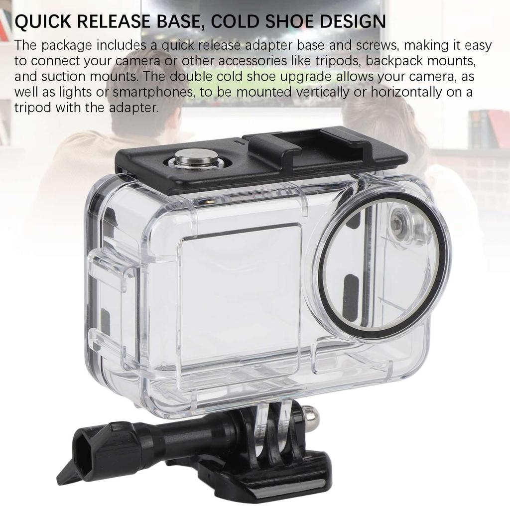 Action Camera Water Resistant Case with Anti Fog Red Roseate Violet Filter Quick Release Screw Cold