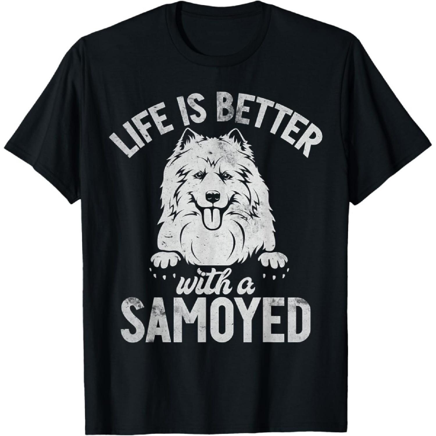 Life is better with a Samoyed T-Shirt S чёрный