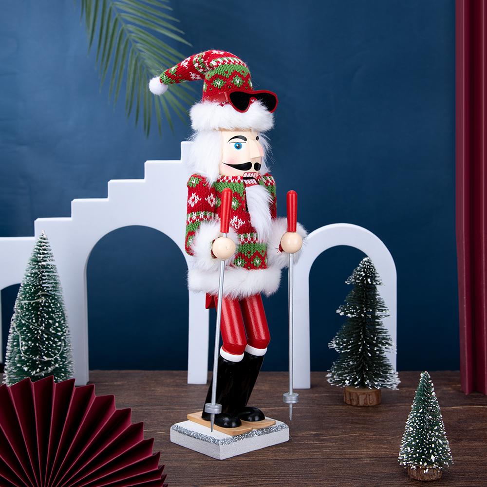 Skiing Style Christmas Nutcracker Figurine