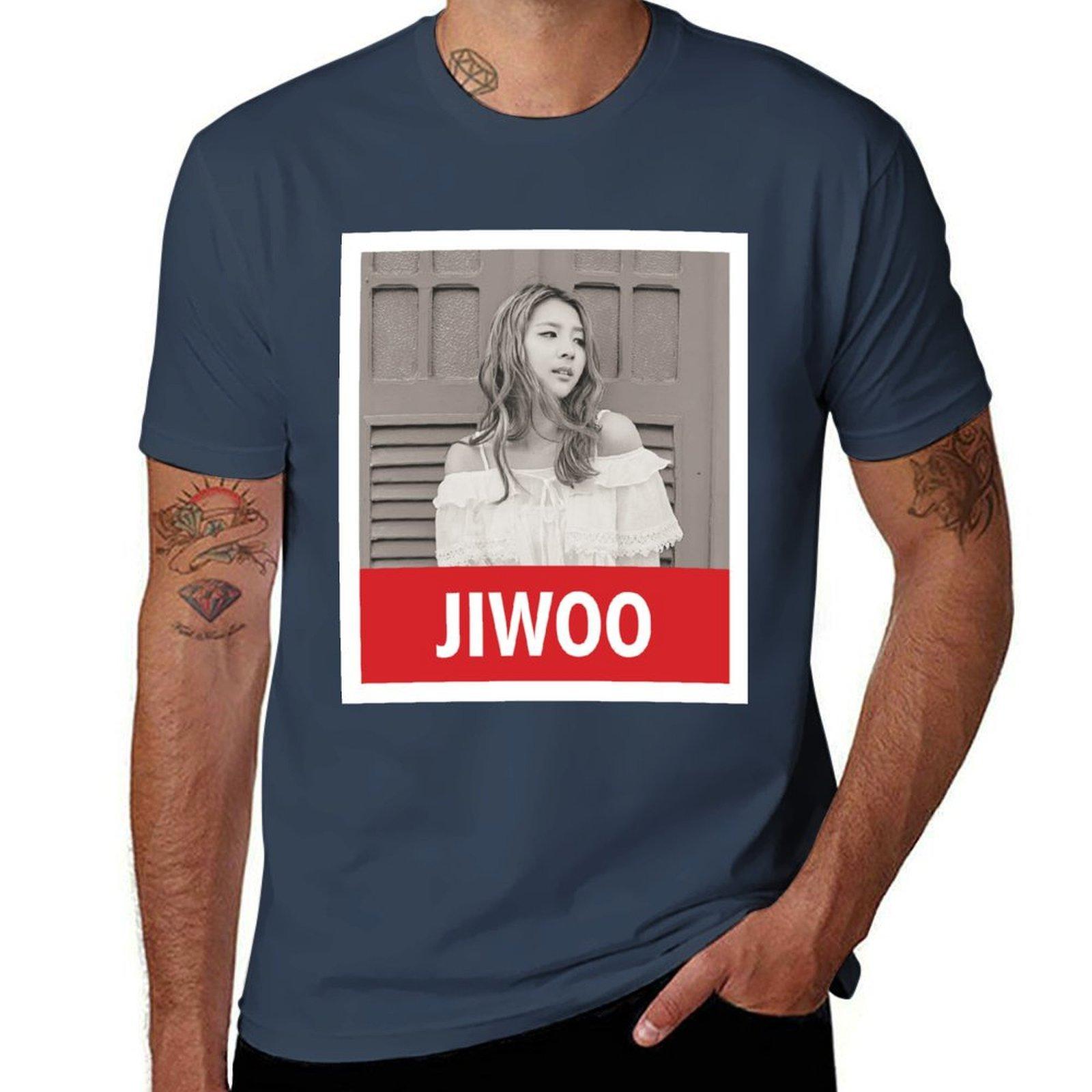 KARD JIWOO TShirt Basic Solid Color Casual Tee Shirt S