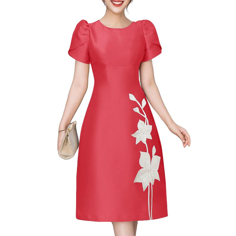 ZANZEA Women Casual Round Neck Summer Short Sleeve Print Dress