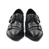 Fashion Retro Black Narrow Band Design Low Heel Pumps Women Fashion Metal Rivet Buckle Decorate Loafers Elegant Commuting Office Shoes