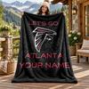 Atlanta Falcons Custom Name Flannel Blanket Personalized Soft Warm Plush Throw Blanket Customized Gift for Family Friends