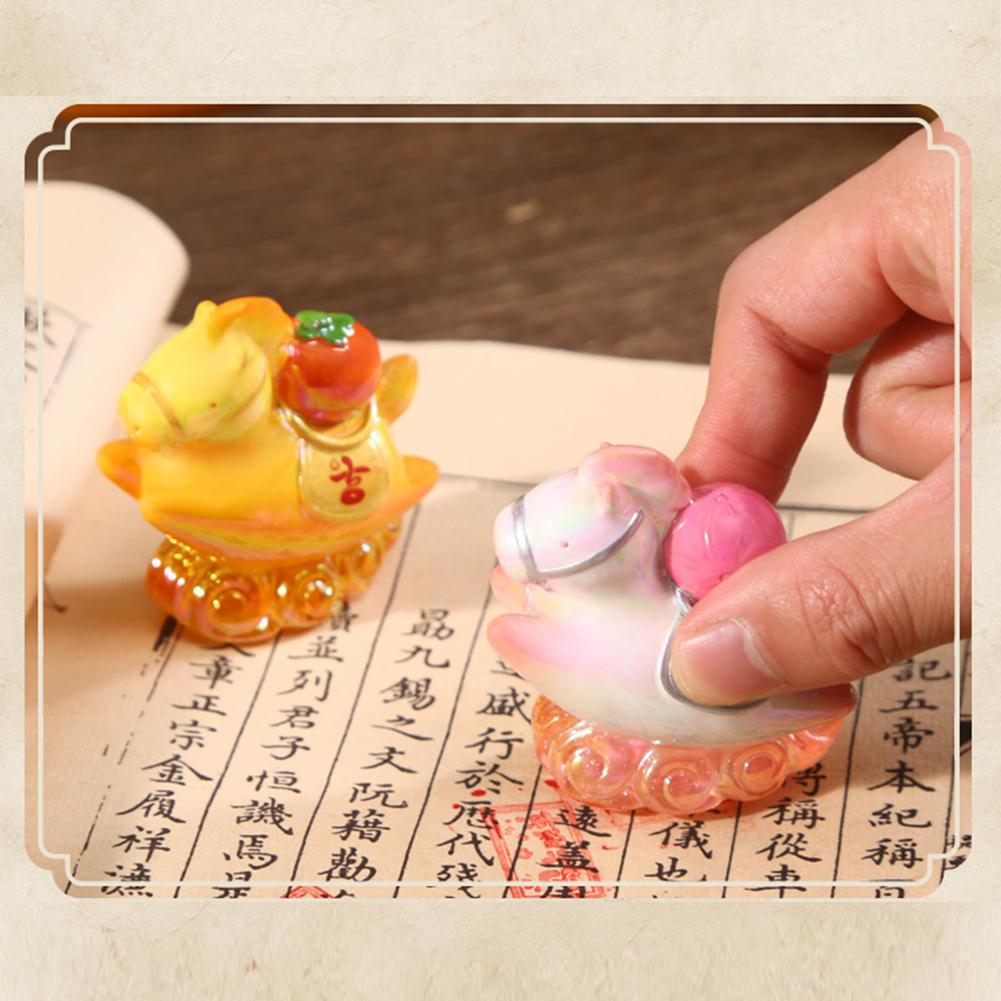 Chinesischer Stil Kleines Pferd Siegel Ornament Mit Stempelkissen Cartoon Glück Pony Schreibtisch Heimdekoration Neujahrsgeschenk Festtagsgeschenk