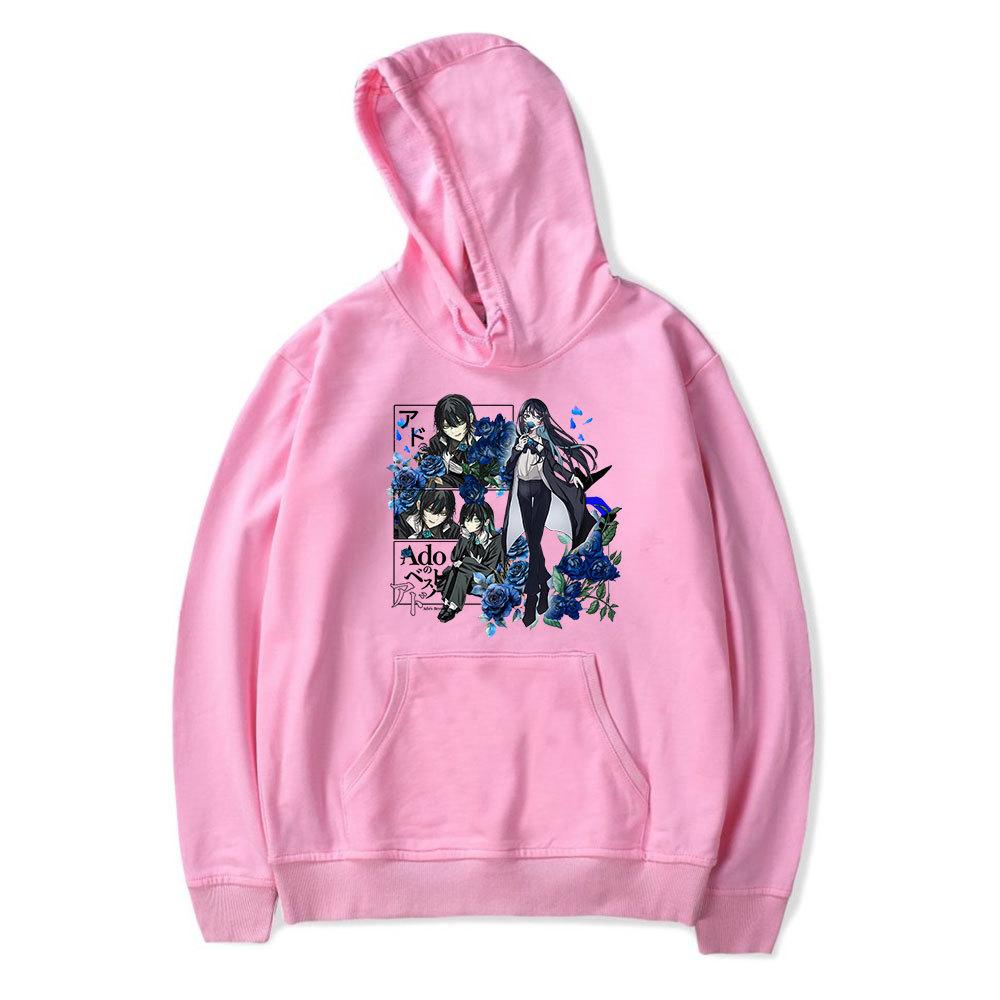 Ado Hoodie for Men Women Cartoon Print Fashion Casual Sweatshirt Autumn Long Sleeve Pullover Outfits Gifts