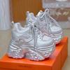 9cm Rhinestone Breathable Thick Soled Running Shoes Fashion Versatile Height Increasing Casual Sneakers Luxury Zapatillas Mujer