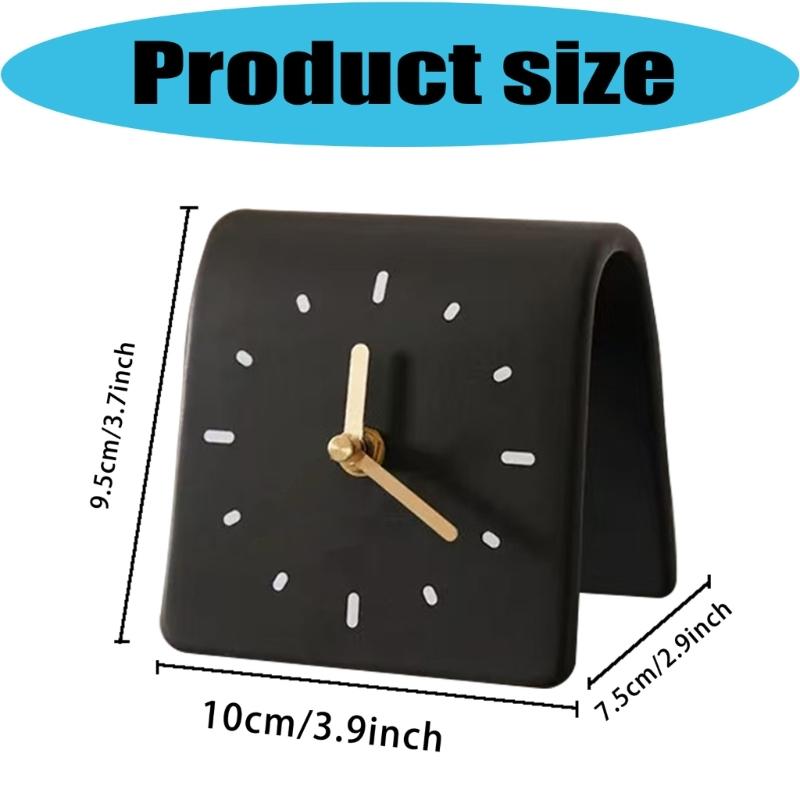 Small Desk Clock Decorative Table Clocks Silents Clock Analog Clocks Battery Operated for Nursery Living Room Bedroom