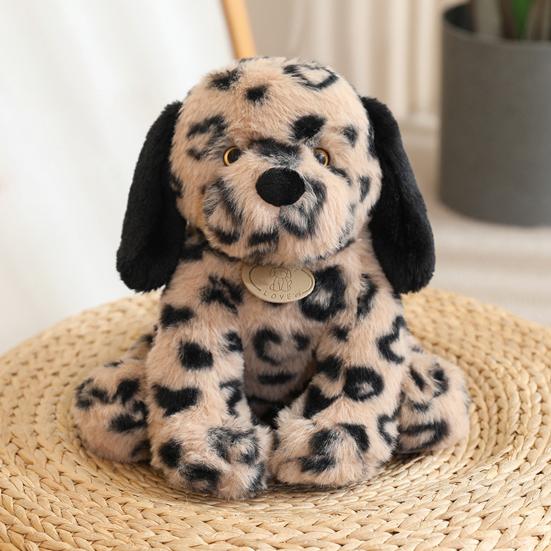 Spotted Dalmatian Plush Toy 25cm Super Soft Stuffed Dog Huggable Sitting Pose Cuddly Dog Plushie Gift for Girls Boys