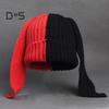 Cappello a Maglia Invernale Lungo con Decorazione Orecchie da Coniglio Colore a Contrasto Unisex Spesso Caldo Alta Elasticità Antivento Copricapo Cappello per Clima Freddo per Sci e