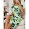 Kısa kollu çizgili renkli pijama üstü, yazlık stil