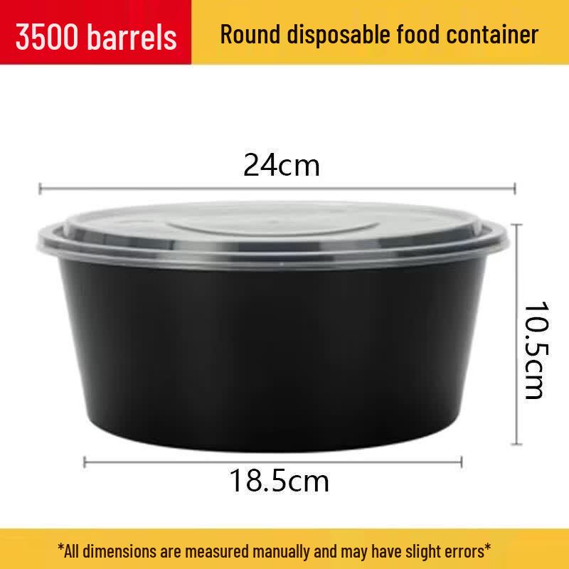Disposable Round Plastic Takeaway Bowl with Lid 3500ML