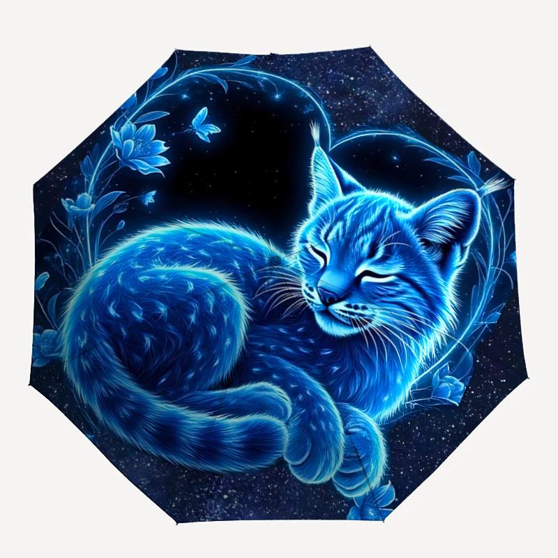 1pc Cat Dreamscape Automatic Open/Close Umbrella with Folding feature Compact Travel Umbrella, Lightweight design, for Commuting136