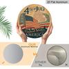 2D Flat, 1pc Round Aluminum Hanging Sign - Vintage 4th of July Patriotic Metal Wall Art, Retro USA Flag & Firework Design, Perfect for Independence