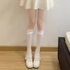 Lolita White Knee Socks Summer Thin Velvet High Thigh Socks Pure Lace Bow Stockings