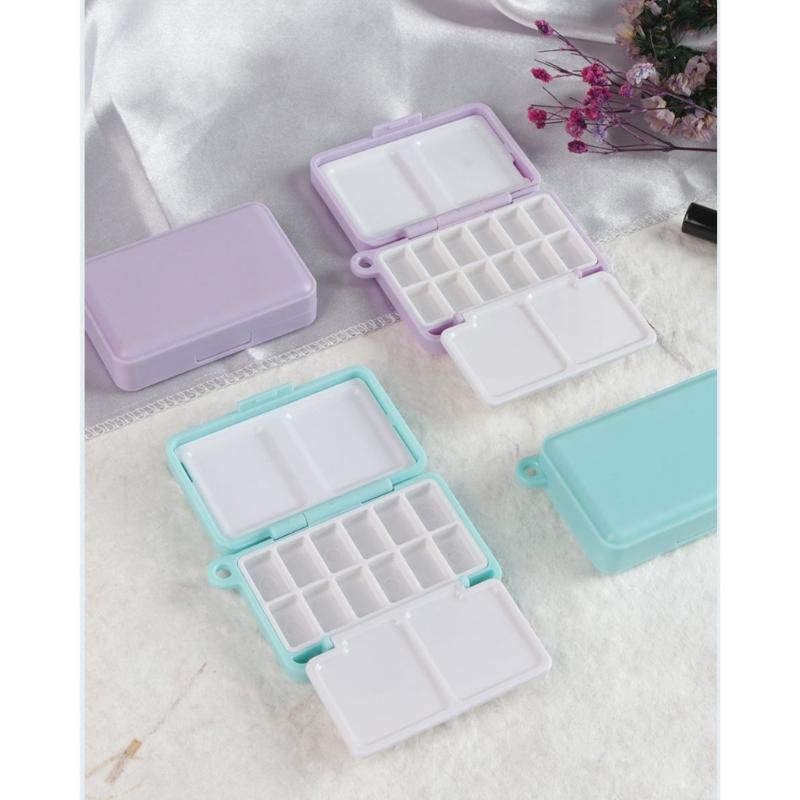 Watercolor Paint Palette 12 Well Folding Paint Storage Case Portable Watercolor Paint Mixing Tray for Artist Student