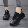 Fashionable and Casual New Leather Waterproof and Anti Slip Thick Soled Letter Sports and Leisure Running Plus Size Women's Shoes