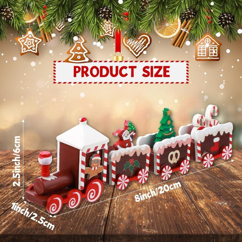 Christmas Train Painted Wooden Christmas Decorations Mini Christmas Tree Train Christmas Table Decorations Party Decorations