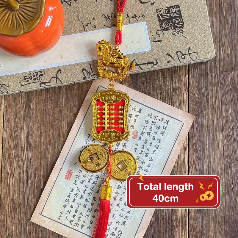 2026 Year Of The Horse Wall Hanging Car Ornament Chinese  Year Red Gold Pendant Lucky Decoration Housewarming Gifts