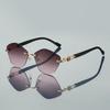 Rimless Polygon Sunglasses Women  New Chic Vintage Gradient Multi-color Casual Shades Trendy Brand Design Sun Glasses