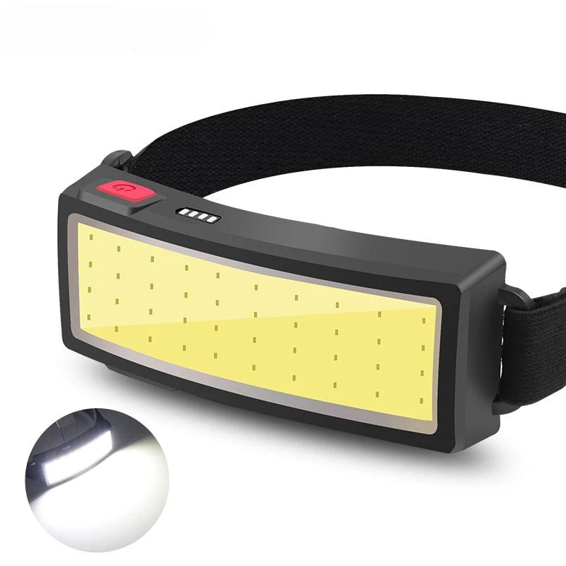 1pcs Powerful COB Headlamp Built-in Battery Type-C Rechargeable Head Flashlight Outdoor Camping Fishing Running Waterproof Headlight