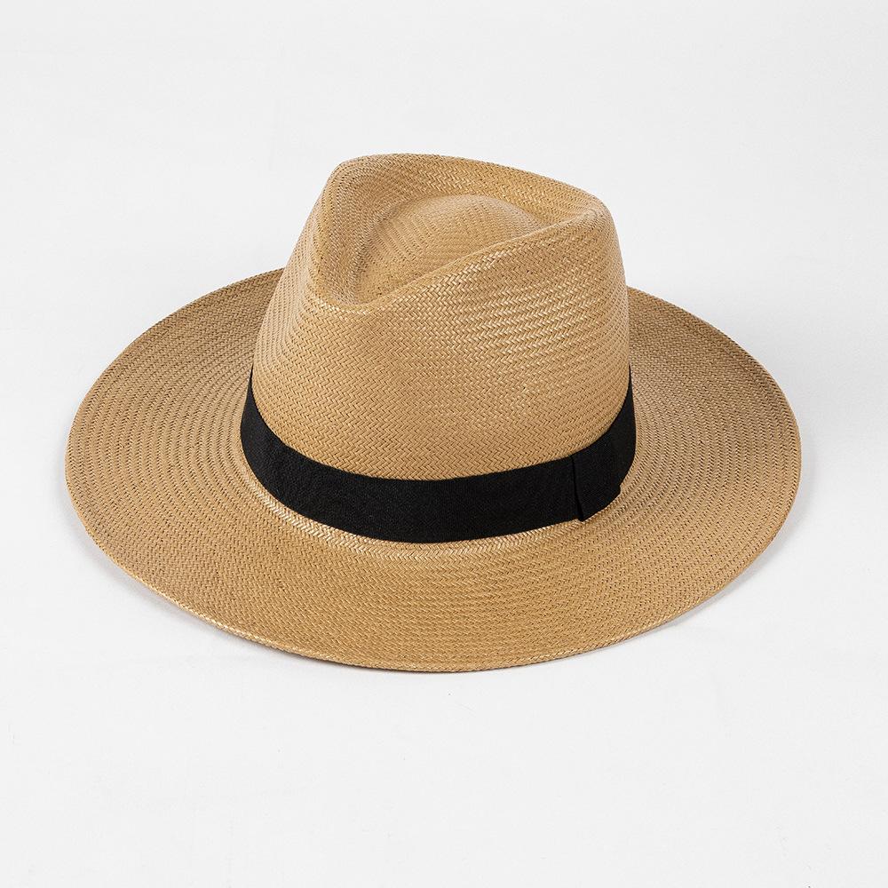 European, American spring and summer new fashion casual papyrus webbing Panama straw hat summer outdoor sunscreen sunshade jazz hat