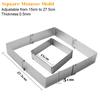 2pcs/set Adjustable Cake Mousse Ring 3D Stainless Steel Round & Square Cake Mold Cake Decorating Baking Tools