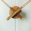 Nordic Minimalist Spanish Nomon Wall Clock in Black Walnut with Large Copper Pointer - Ideal for Hotel and Living Room Decor