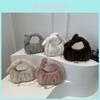 Fashionable Plush Handbag For Women In Trendy Colors Chic Chain Shoulder Bag
