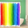 Splashing Graffiti Shower Curtain Fluid Rainbow Color Paint Style Polyester Waterproof Fabric Bath Curtains For Art Home Decor