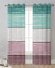Vintage Farm Barn Marine Green Purple Gradient Sheer Curtains for Living Room Decor Window Curtains Kitchen Tulle Voile Curtains