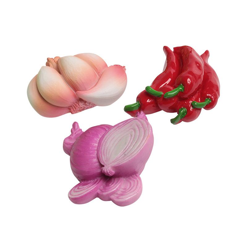 3d Simulation Rural Vegetables Fruits Refrigerator Magnetic Stickers Fridge Magnets Watermelon Onion Eggplant Pepper Cute Model