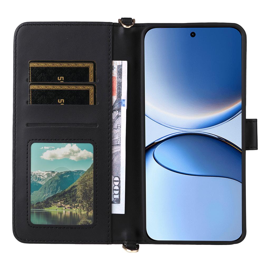 For Xiaomi Redmi Turbo 4 Pro 5G/Poco F7 5G Case with Shoulder/Wrist Strap Leather Phone Cover Stand Wallet