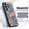Cartoon Flowers Pattern Case For Samsung Galaxy S26 Ultra S25 Edge S24 Plus S23 FE S22 A54 A55 A56 5G Magnetic For Magsafe Matte Cover