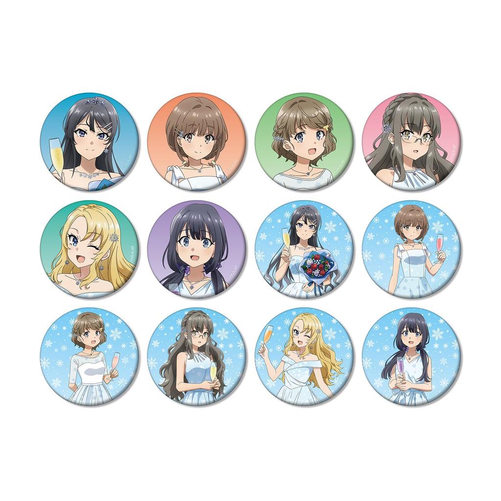 Rascal Does Not Dream of a Dreaming Girl Original Illustration of Mai Sakurajima Birthday Trading Matte Can Badge Box of 12 - Ver.