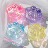 Clear Cat Paw Squeeze Toy Stress Relief Glitter Powder Kitten Paw Sensory Toy