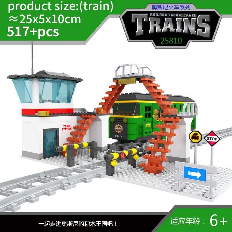 Set Treno Città Treno a Vapore Proiettile Veicolo Merci Stazione Ferroviaria Modello Blocchi da Costruzione Mattoni Binari Rotaia Senza Motore Kit Carrozza Giocattolo per Bambini