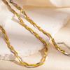 Nenjery  Stainless Steel Tricolor Hand Braided Necklace Bracelet Europe And America Cuban Chain Ladies Party Jewelry