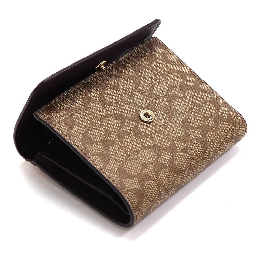 Coach Khaki and CF369 IMS4L Women's Tri-fold Wallet, Terracotta, [Used]