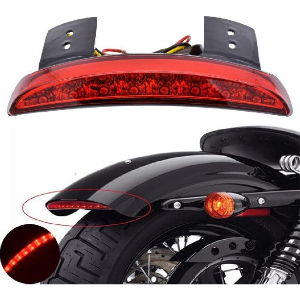 ANKIA Motorcycle Chopped Rear Fender Edge LED Brake License Plate Tail Light Stop Running Light Turn Signal Lamp for Night/Low-Light Riding for