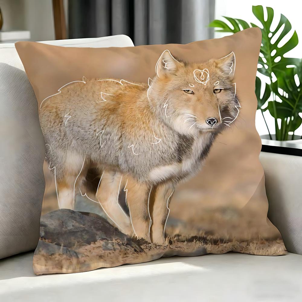 Animal TTibetan Fox Cushion Cover Cushion Cover Set Pcs X X X Pillowcase Decorative Sofa Home Decor