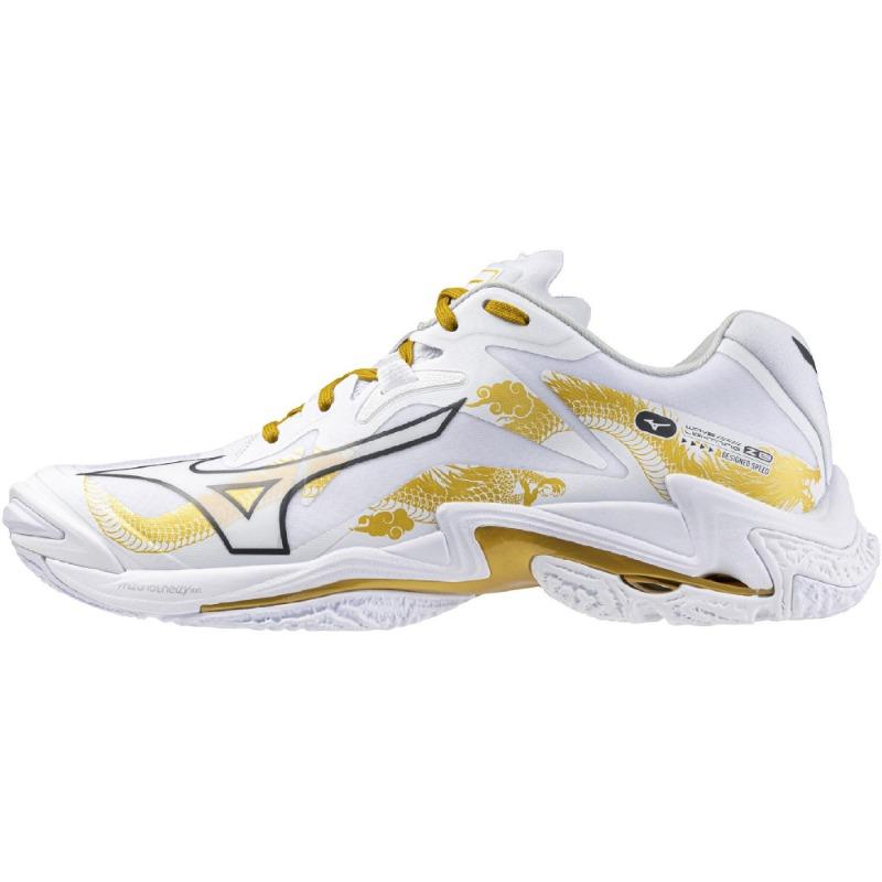 Mizuno Wave Lightning Z8 Low-Top Volleyball Training Shoes White Black V1GA240059 38.5