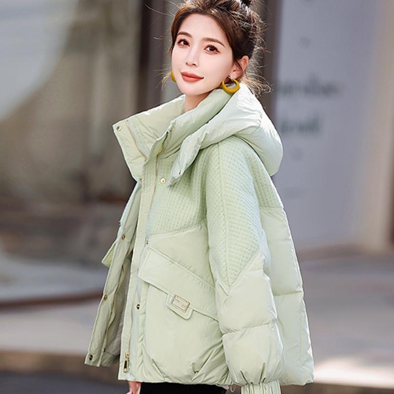 New Style Women's Winter Short Korean Style Loose Thickened Cotton Coat and Jacket for Small People with Design Sense