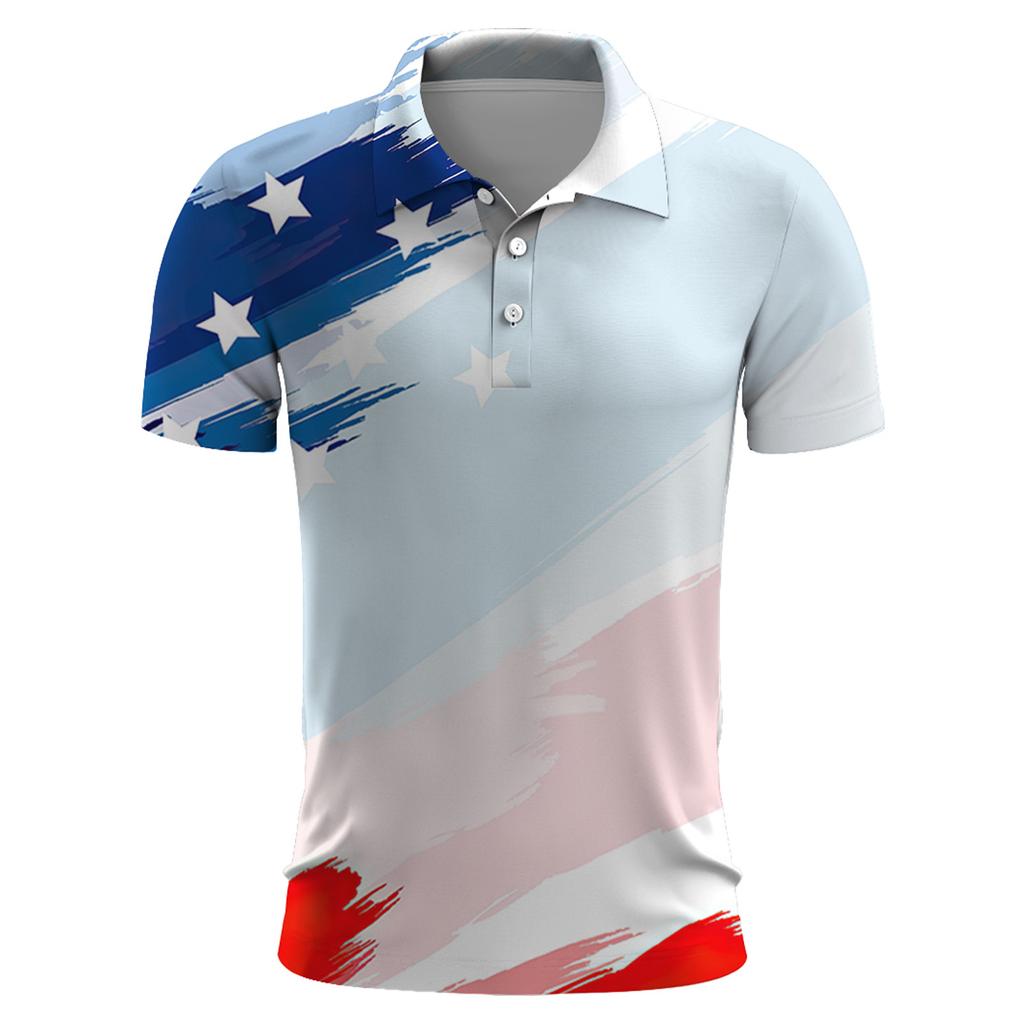 Men's Golf Shirt Casual Sports V Neck Ribbed Collar Short Sleeve Fashion Casual Color Plain Spring & Summer Regular Fit