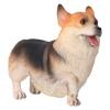 Dog Statue Brown Cute Style Plastic Material Compact Vivid Decorative Animal Ornament for Decorations Toys