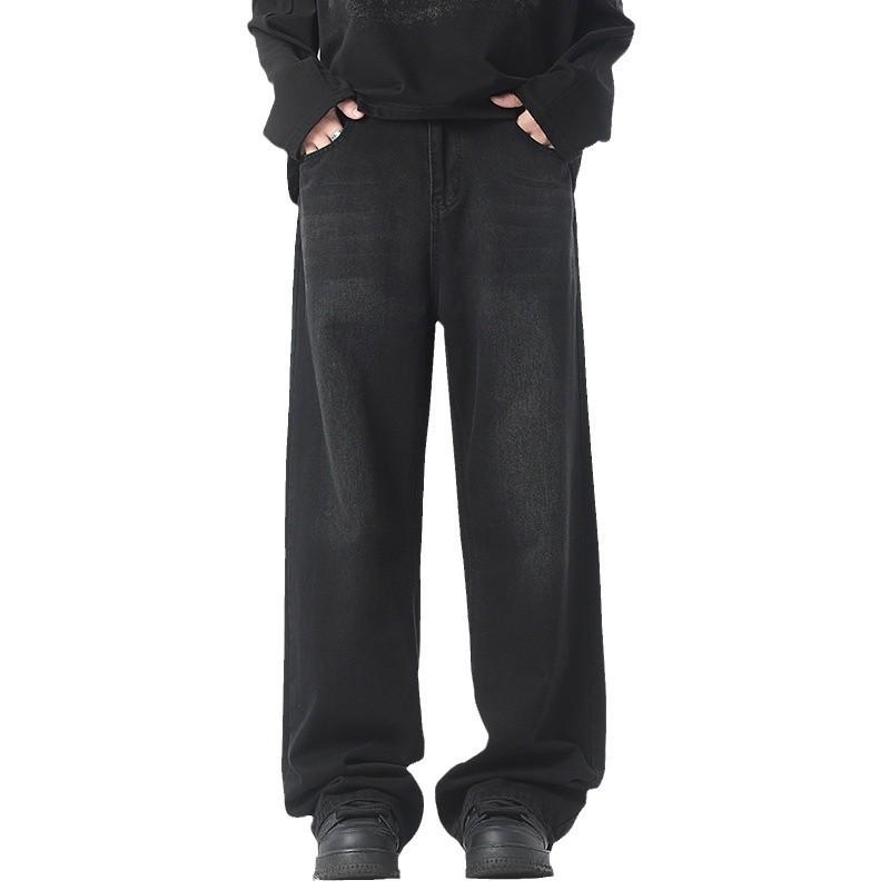 Spring New American Jeans for Men and Women Versatile Simple Wide-leg Pants