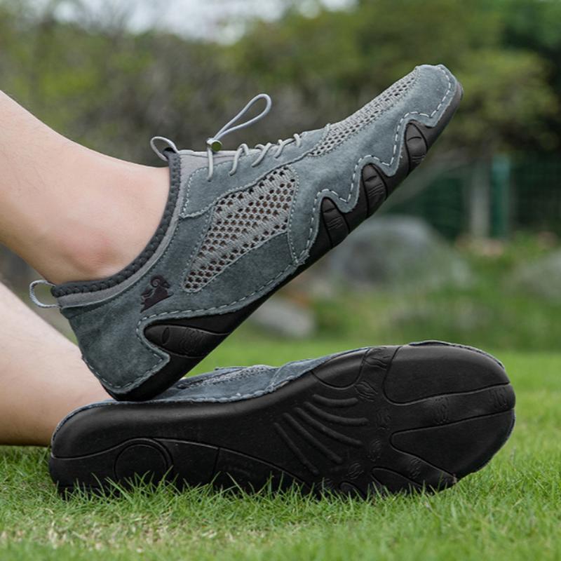 Summer Men's Casual Sports Shoes Genuine Leather Mesh Shoes Octopus Men's Shoes